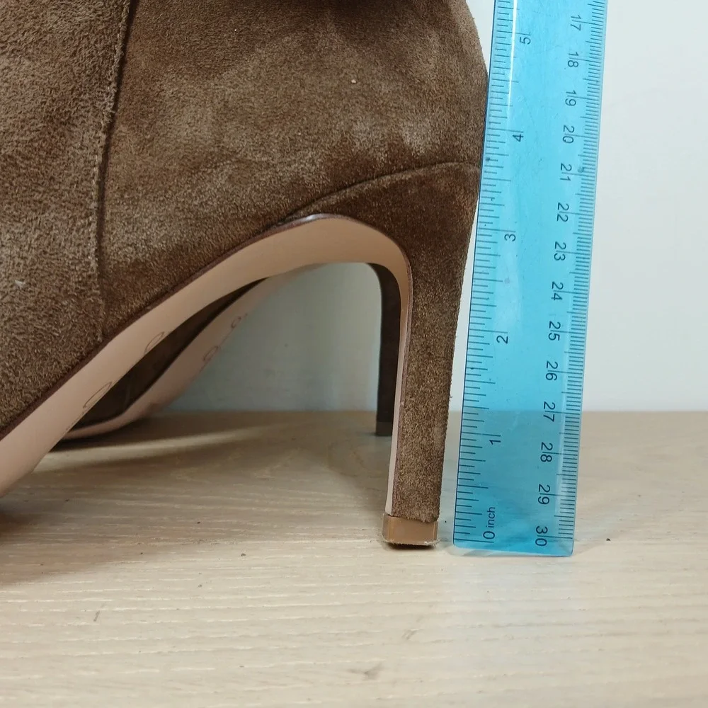 Jessica Simpson Brown Suede Slouchy Over The Knee Boots 10 Pointed Toe Stiletto
